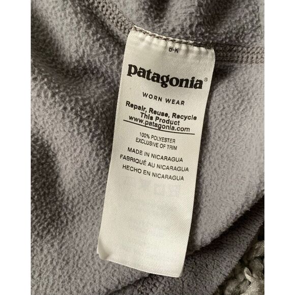 Patagonia Micro D Pullover 1/4 zip Grey Fleece SWEATER JACKET Men's sz L - Picture 4 of 6